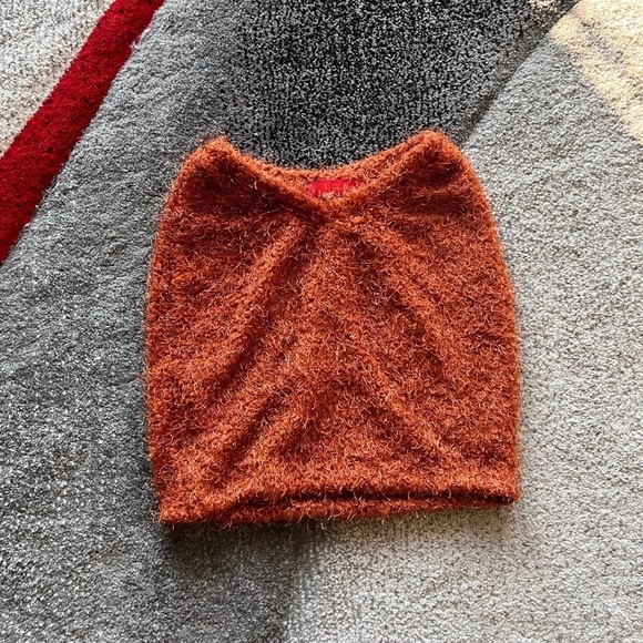 Coucoo Kaibu Anemone Orange Fuzzy Mini Skirt - Picture 2 of 5